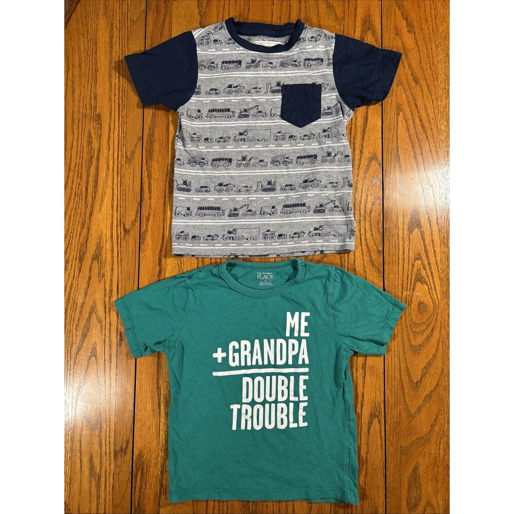 Distortion / The Children’s Place 2 T-shirt Set (4T)  Work Trucks, Grandpa